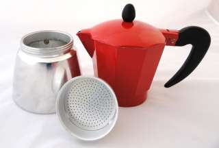   Espresso Maker Red Italian Coffee Stovetop / Cooktop Kettle Cappuccino