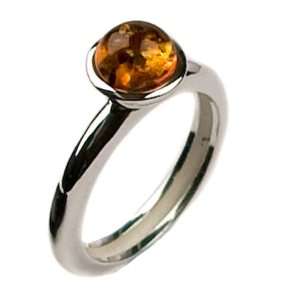   Honey Amber and Sterling Silver Round Ring Ian & Valeri Co. Jewelry