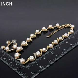   Necklace Earring Jewelry Set Swarovski Crystal 18k Gold GP  