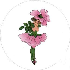   Flower Children 58mm Round Pin Lapel Badge Briar Rose: Home & Kitchen