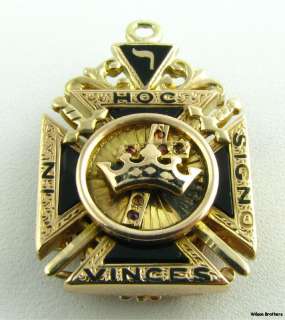   Scottish Rite Knights Templar Masonic Fob   10k Gold Masons  