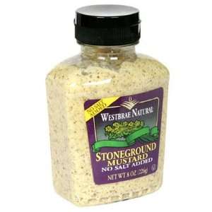 Westbrae Natural Stoneground Mustard, Salt free, 8 oz Bottle, 12 ct 