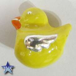WS 925 Sterling Silver Enamel Duck European Charm Bead  