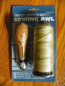   Canvas Quick Stitch Sewing Awl Kit w/ 4 needles & 100yds Twine Thread