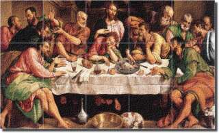 Bassano LAST SUPPER Religious Art Glass Tile Mural  