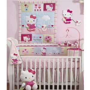   Originals Hello Kitty and Puppy 10 Piece Crib Bedding Set, Pink Baby