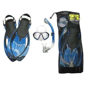 Snorkeling Mask Fin Snorkel Set Gear Package, BL LXL  