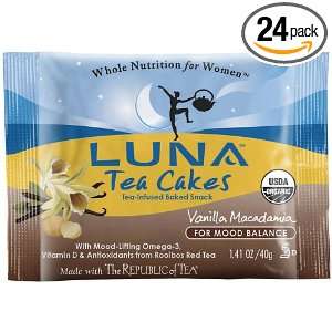 Luna Tea Cakes, Tea Infused Baked Snack, Vanilla Macadamia, 1.41 Ounce 