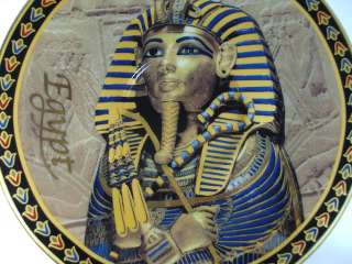 egyptian ceramic plate decor decorative plate pharaoh 6 king tut face 