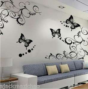 Butterfly Feifei flower stickers wall Decal Removable Art Vinyl Decor 