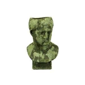  17.5 Green Stoneware Men Head Statue
