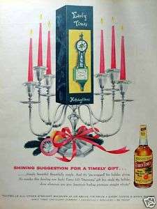 1953 EARLY TIMES KENTUCKY BOURBON WHISKY CHRISTMAS AD  