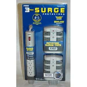   Surge Protectors 1 Surge Strip and 2 Rotating Surge Taps Electronics