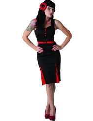 Living Dead Souls Womens/Juniors BELTED SWEETHEART PENCIL DRESS WITH 