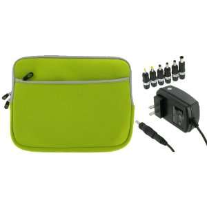   Wall Adapter Charger (Invisible Zipper Dual Pocket   Neon Green