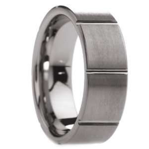 mm Mens Tungsten Carbide Rings Wedding Bands with Grooved Brushed 