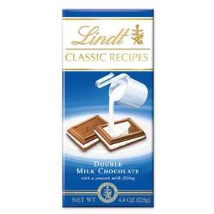 Lindt Classic Recipe Double Milk Chocolate Bar, 4.4 Ounce Bars (Pack 