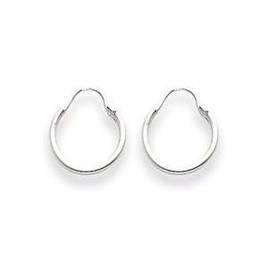  14k White Gold Hoop Earrings Jewelry